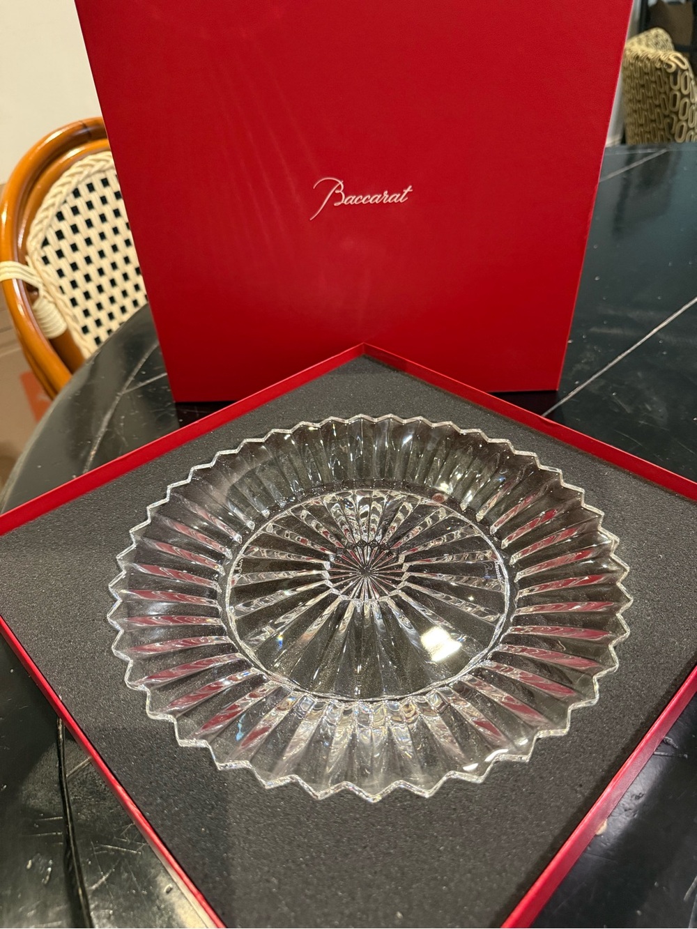 Baccarat Clear Crystal Radiant Cut Serving Bowl